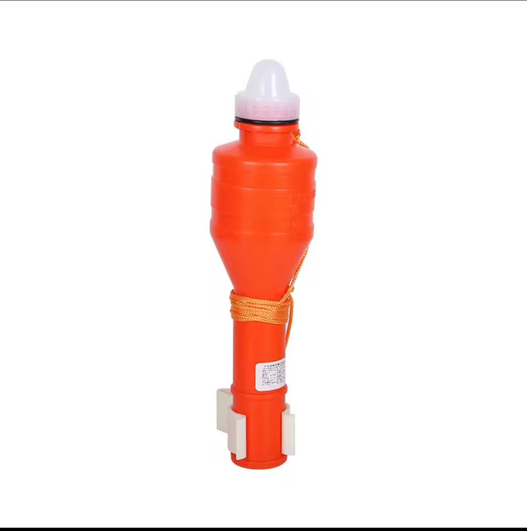 Hand-held orange distress flare